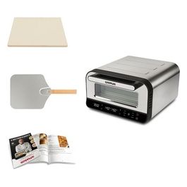 G10204 Pizza Pro 2 Min Termostato Regolabile fino a 430° Display Digitale Pietra Refrattaria Pareti Fredde Grigio