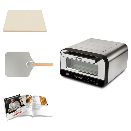 G10204 Pizza Pro 2 Min Termostato Regolabile fino a 430° Display Digitale Pietra Refrattaria Pareti Fredde Grigio