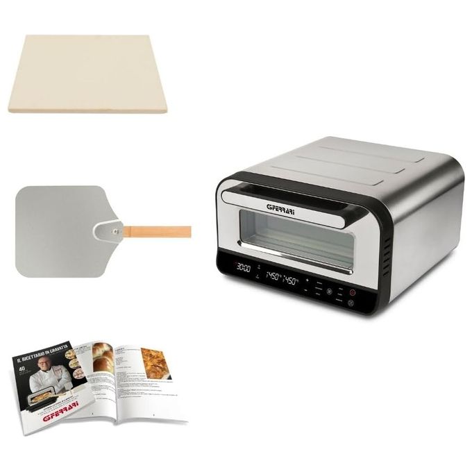 Image of G3 Ferrari G10204 Pizza Pro 2 Min Termostato Regolabile fino a 430° Display Digitale Pietra Refrattaria Pareti Frossode Grigio