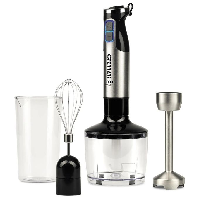 G3 Ferrari Mixer ad Immersione 1000W Plus Turbo Stelo Acciaio 4 Lame