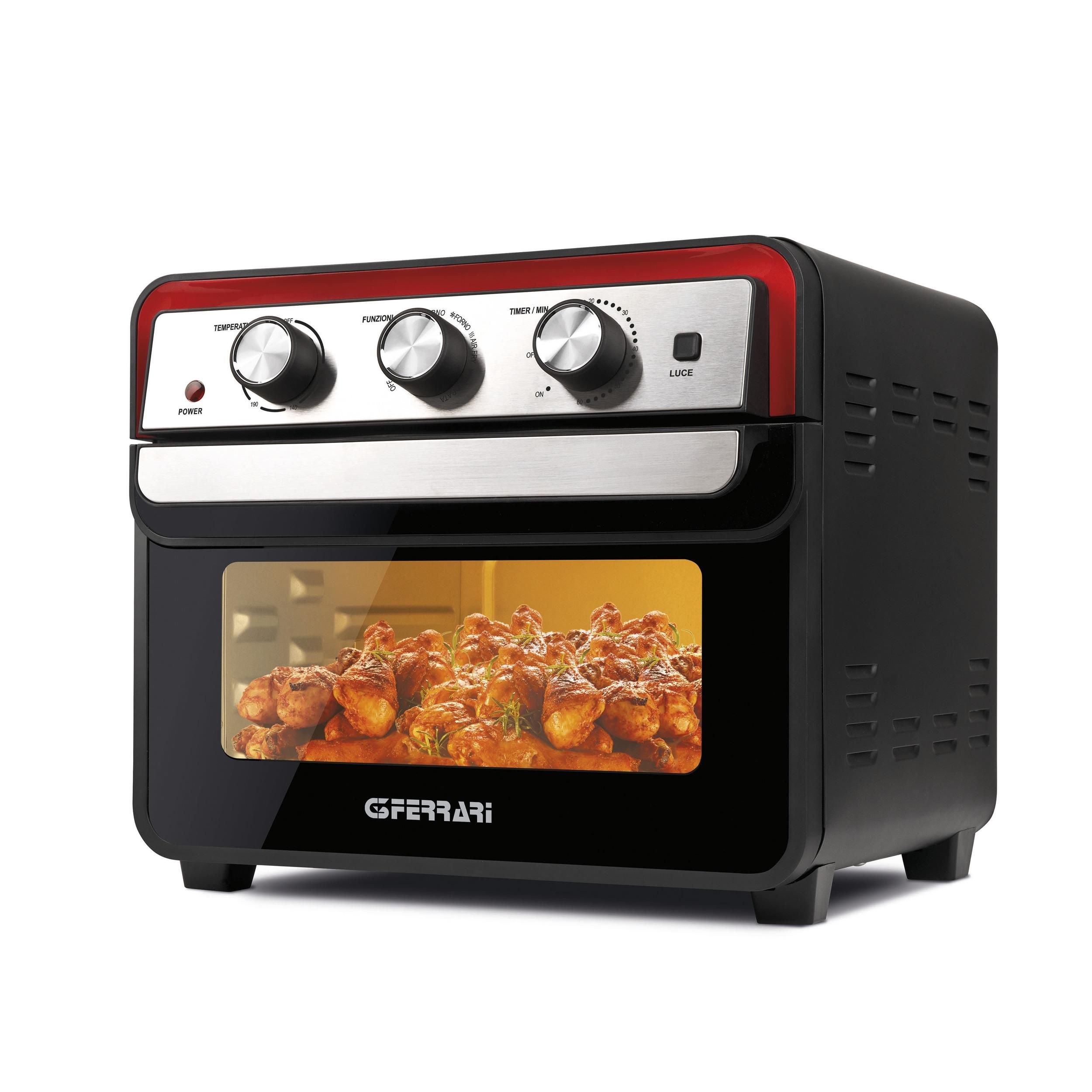 G3 ferrari napoletana g1003202 fornetto elettrico per pizza e snack 1200w  plus evo nero/rosso