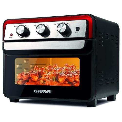 Friggisano Forno Friggitrice ad Aria 22 Litri 1700 Watt Nero e Rosso Compatta e Efficiente per la Cottura Sana