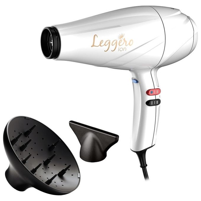 Ga.ma A21 Leggero Asciugacapelli 2100W, Bianco