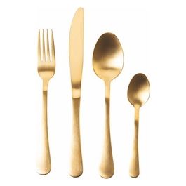 5Th Avenue Set 24 Posate Oro Satinato In Acciaio