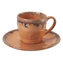 Galileo Keros Set 6 Tazzine Caffe' Con Piattino In Stoneware 90 Ml