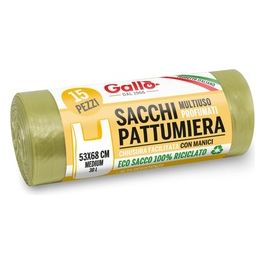 Sacco Immondizia con Manici Giallo 53x68 11gr 15 Pezzi