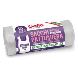 Sacco Immondizia con Manici Trasparente 53x68cm 11gr 15 Pezzi