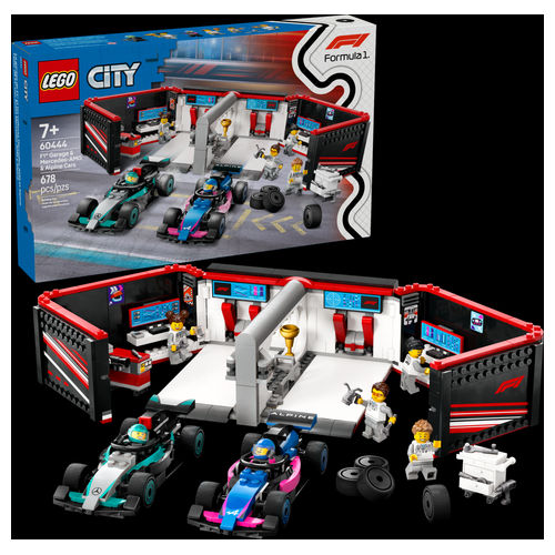 City Formula 1 Garage con monoposto Mercedes-AMG e Alpine F1 60444
