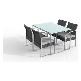 Set pranzo Bilbao 1 Tavolo e 4 poltrone Nero 
