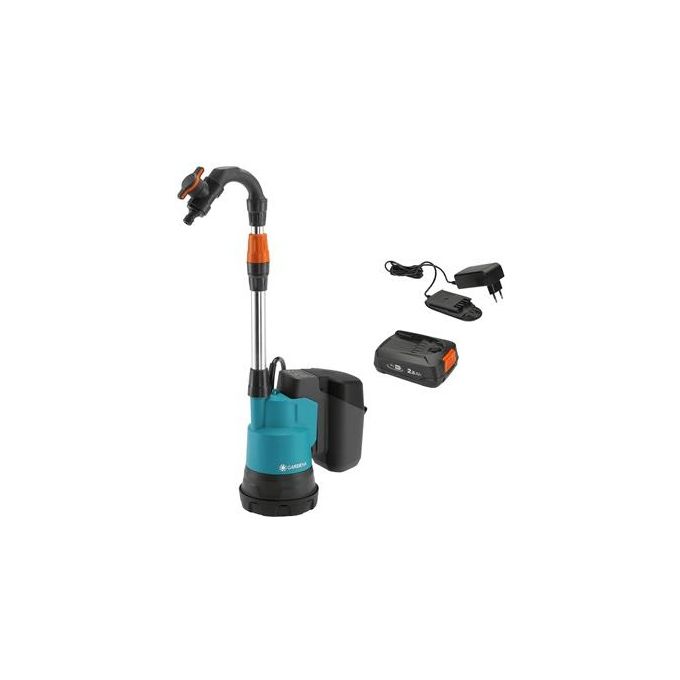 Gardena 2000/2 18V P4A Kit Pompa a Cisterna Acqua Piovana a Batteria