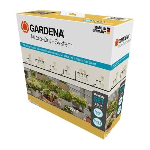 Gardena Micro-Drip-System Set per Irrigazione a Goccia Kit Balcone 15 Piante