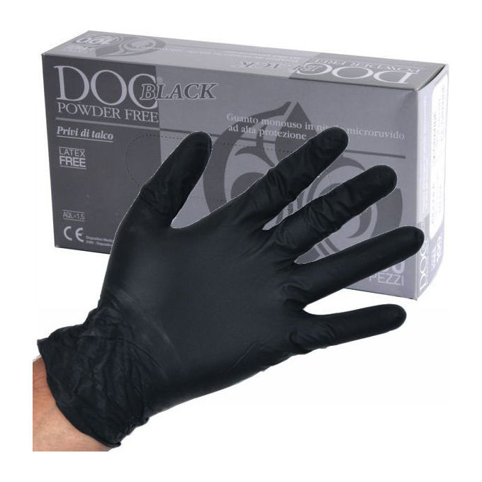 Gardening Guanti Nitrile Doc Black Powder Free 100 Pezzi Taglia L