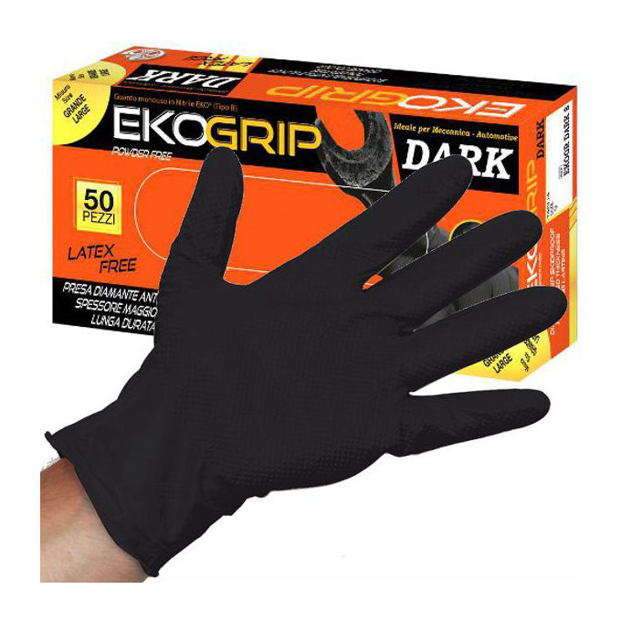 Gardening Guanti Nitrile Eko Grip Dark Powder Free 50 Pezzi M