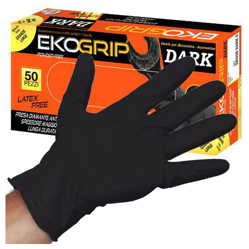 Guanti Nitrile Eko Grip Dark Powder Free 50 Pezzi XL