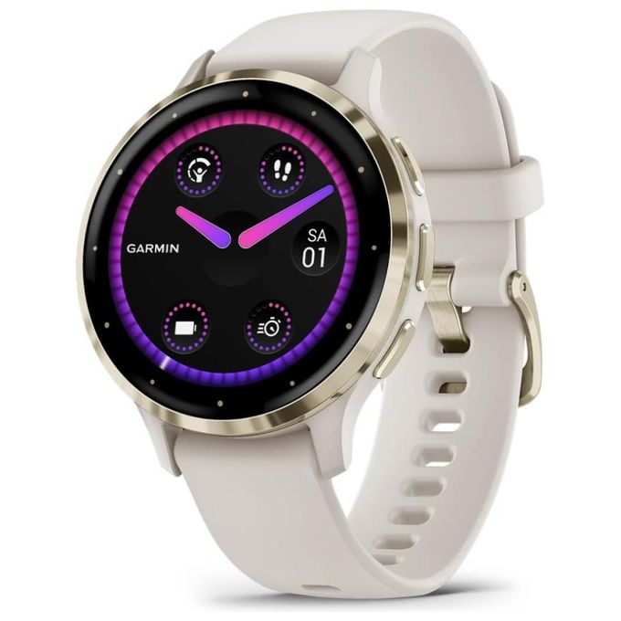 Garmin 010-02785-04 Venu 3S Smartwatch Display AMOLED 3,05 cm (1,2'') Risoluzione 390 x 390 Pixel GPS Wi-Fi 8 GB colore Oro Avorio