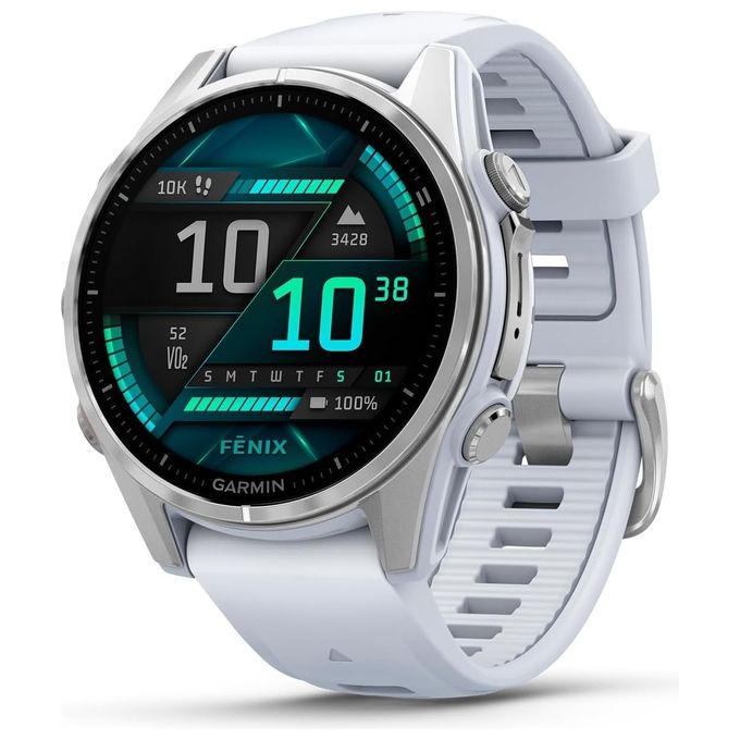 Image of Garmin Fenix 8 Amoled 43mm 1.3'' GPS Outdoor Sport Salute Notifiche argento and biancostone