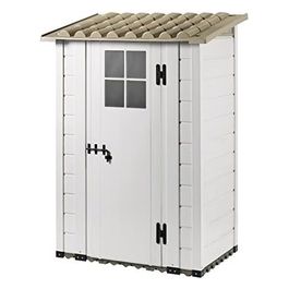 Casetta da Giardino Tuscany Evo 100.1P Beige 139x95x201 cm Spazio Esterno Funzionale e Pratico