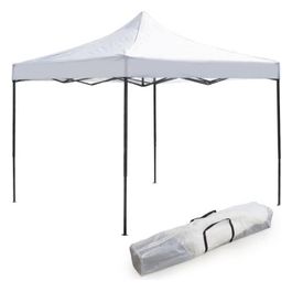 Gazebo richiudibile pieghevole 3 X 3 Bianco ricoperto in PVC impermeabile Con Sacca