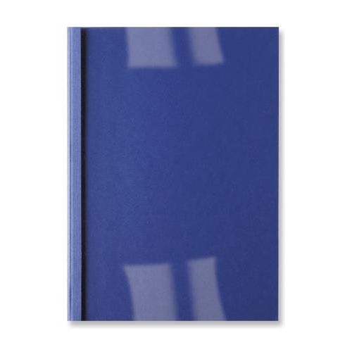Gbc Cf100 Cartelline Termiche Leathergrain Goffrate Dorso 6mm Formato A4 Trasparente Blu Royal