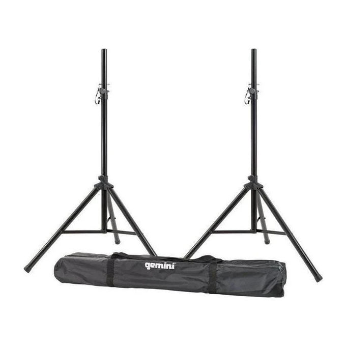 Gemini, Supporto per Casse da Pavimento, Nero, In Metallo, Altezza Regolabile 110-200 cm