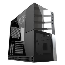 Geometric Future Caliburn Case Mid Tower No-Power Vetro Temperato minITX/mATX/ATX/E-ATX Nero e Argento