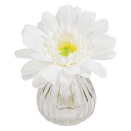Gerbera in Vaso di Vetro 13X11 cm Bianco