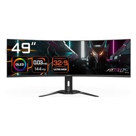 AORUS Monitor da Gioco Curvo CO49DQ OLED 49" 5120x1440 (DQHD) 1800R 144Hz FreeSync Premium Pro HDMI 2.1
