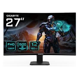 GS27FC 27" Monitor da Gioco Curvo Full Hd 1920x1080 1500r 180hz 1 Ms 250 Cd/m² Freesync Premium Hdr Ready Hdmi 2.0 Displayport 1.4