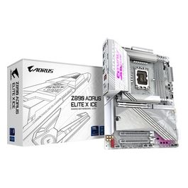 Scheda madre Z890 AORUS ELITE X ICE - Supporta CPU Intel Core Ultra (Serie 2) 1612 fasi VRM fino a 9500MHz DDR5 (OC) 1xPCIe 5.0  4xPCIe 4.0 Wi-Fi 7 LAN 2.5GbE Thunderbolt 4