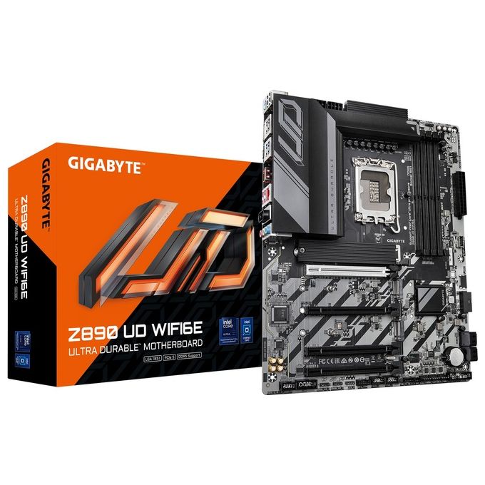 GIGABYTE Scheda madre Z890 UD WIFI6E - Supporta CPU Intel Core Ultra (Serie 2) 1212 fasi VRM fino a 8800MHz DDR5 (OC) 1xPCIe 5.0  2xPCIe 4.0 Wi-Fi 6E LAN 2.5GbE Thunderbolt 4
