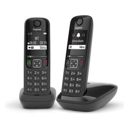 Gigaset AS690A Duo Coppia Cordless Display 2'' Vivavoce Rubrica Segreteria Nero