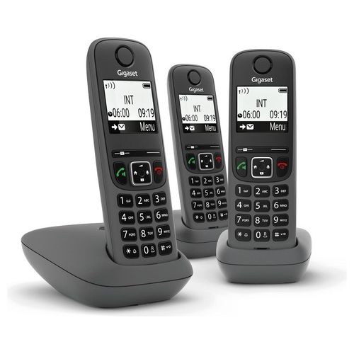 AS490 Trio Tris Cordless Display 2'' Vivavoce Rubrica Nero