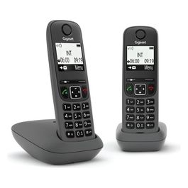 Gigaset AS490 Duo Coppia Cordless Display 2'' Vivavoce Rubrica Nero