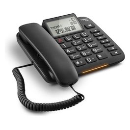 DL 380 Telefono Fisso Ampio Display Grandi Tasti Visualizzazione Chiamata Tramite Led Nero