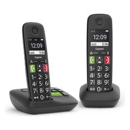 Gigaset E290A Duo Coppia Cordless DECT/GAP Senior Display 2'' Vivavoce Rubrica Segreteria Nero