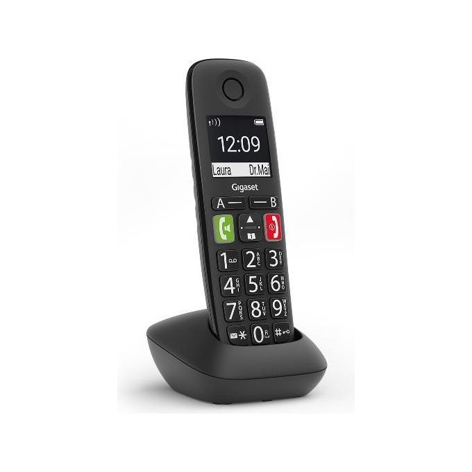 Gigaset E290HX Telefono Portatile con Suonerie Forti Numeri Grandi e Audio Potenziato Nero