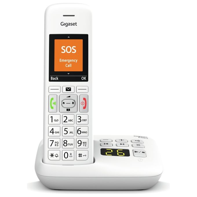 Gigaset E390 A Telefono Cordless con Segreteria Bianco