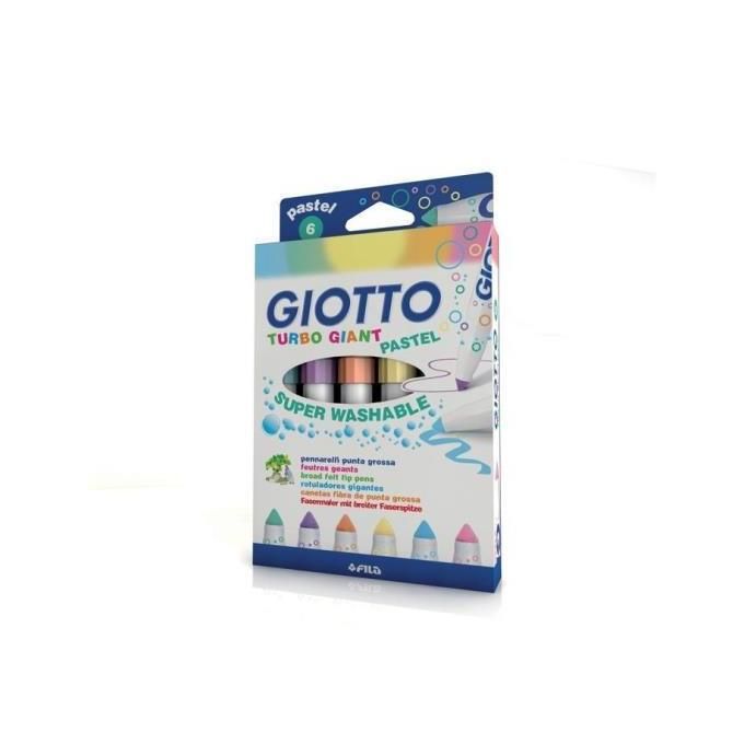 Giotto Turbo Giant Pastel - Pennarelli Punta Grossa - Scatola Colori  Assortiti