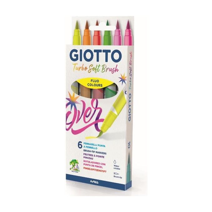 Giotto Confezione 6 Turbo Soft Brush Fluo