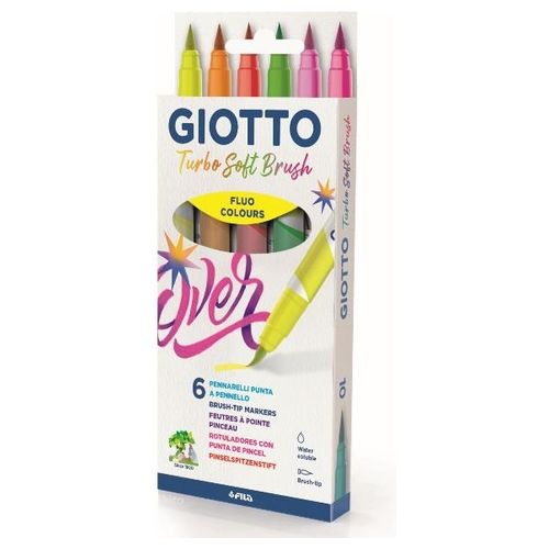 Giotto Confezione 6 Turbo Soft Brush Fluo