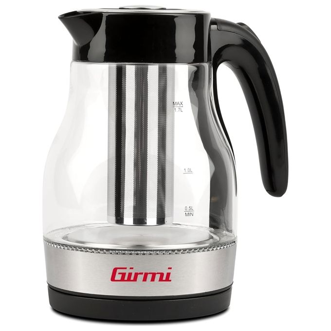 Image of Girmi BL51 Bollitore e Tisaniera 2200 W Capacita' 17 Litri Caraffa graduata in Vetro Filtro inox per te' e tisane Rotazione 360° Interruttore di accensione Nero