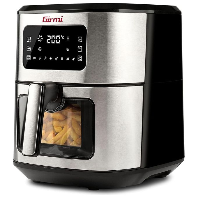 Image of GIRMI FG88 Friggitrice ad Aria con Finestra 6,5 Litri Potenza 1700W Vassoio Antiaderente per Cottura Sana