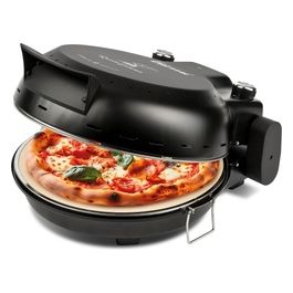 FP50 Forno per Pizza "Quisipizza" 1800 W 420°C Pareti fredde Pietra Refrattaria staccabile da 31 cm Timer Doppia resistenza Ricettario incluso Nero