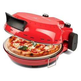 FP50 Forno per Pizza "Quisipizza" 1800 W 420°C Pareti fredde Pietra Refrattaria staccabile da 31 cm Timer Doppia resistenza Ricettario incluso Rosso