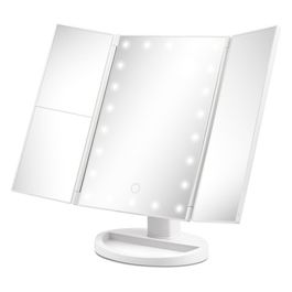 Specchio per Trucco con Luce Led 3x Batterie e Usb