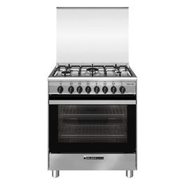 Glem Gas, Cucina a Gas Acciaio Inox, 5 Fuochi, Forno Elettrico Ventilato, SA765MI6