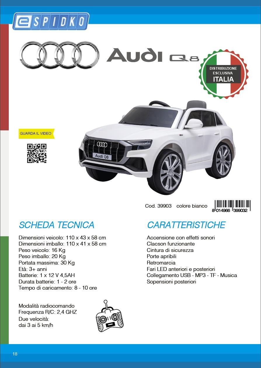 Auto elettrica AUDI Q8 12v per Bambini | Ataa Cars®