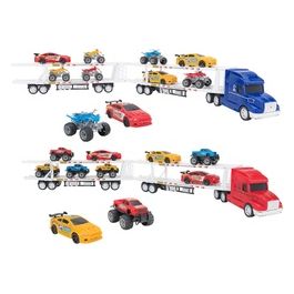 Camion Bisarca con 10 Veicoli Big Road Assortito