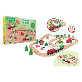 Pista Treno Sir Wood  Multicolor Legno 47 Pezzi