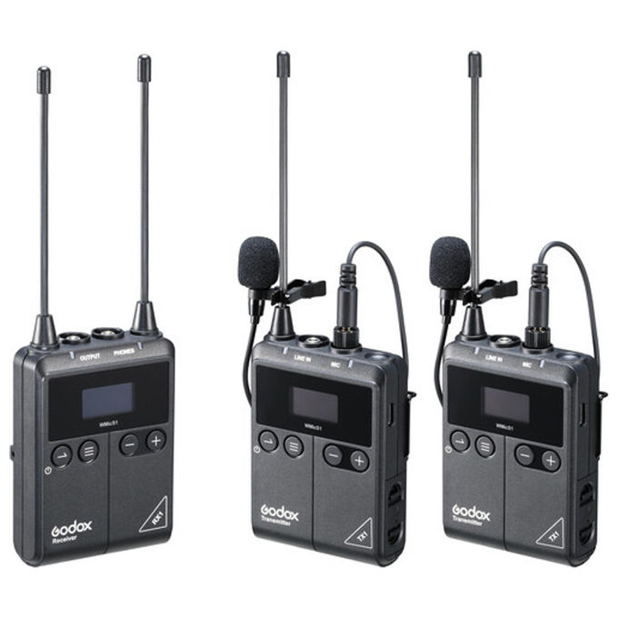 Godox WmicS1 Set 2 Sistema Wireless Lavalier UHF